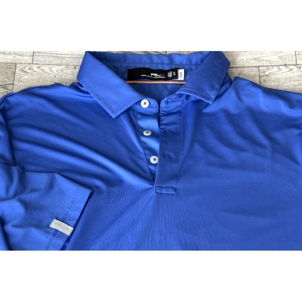 Mens RLX Polo Ralph Lauren Classic Blue Short Sleeve Wicking Shirt Polo Golf XL